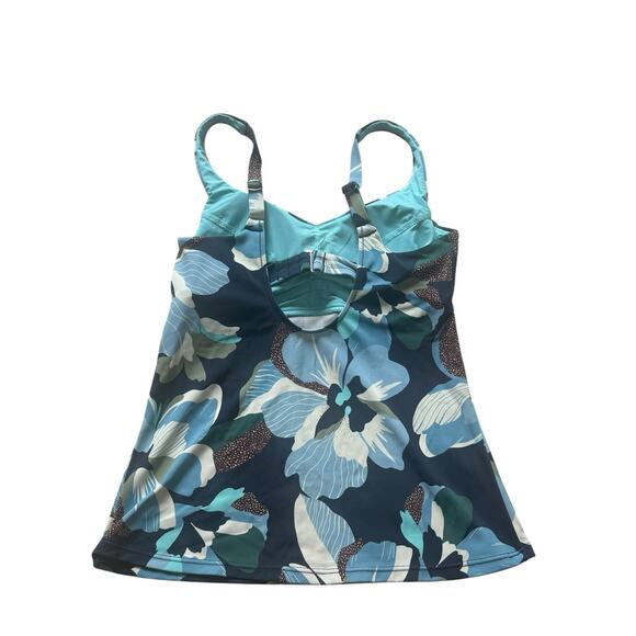 Athleta Bondi Bra Tankini 34 B / C Hero Bloom‎ Dress Blue UPF 50+ Floral - Picture 4 of 5